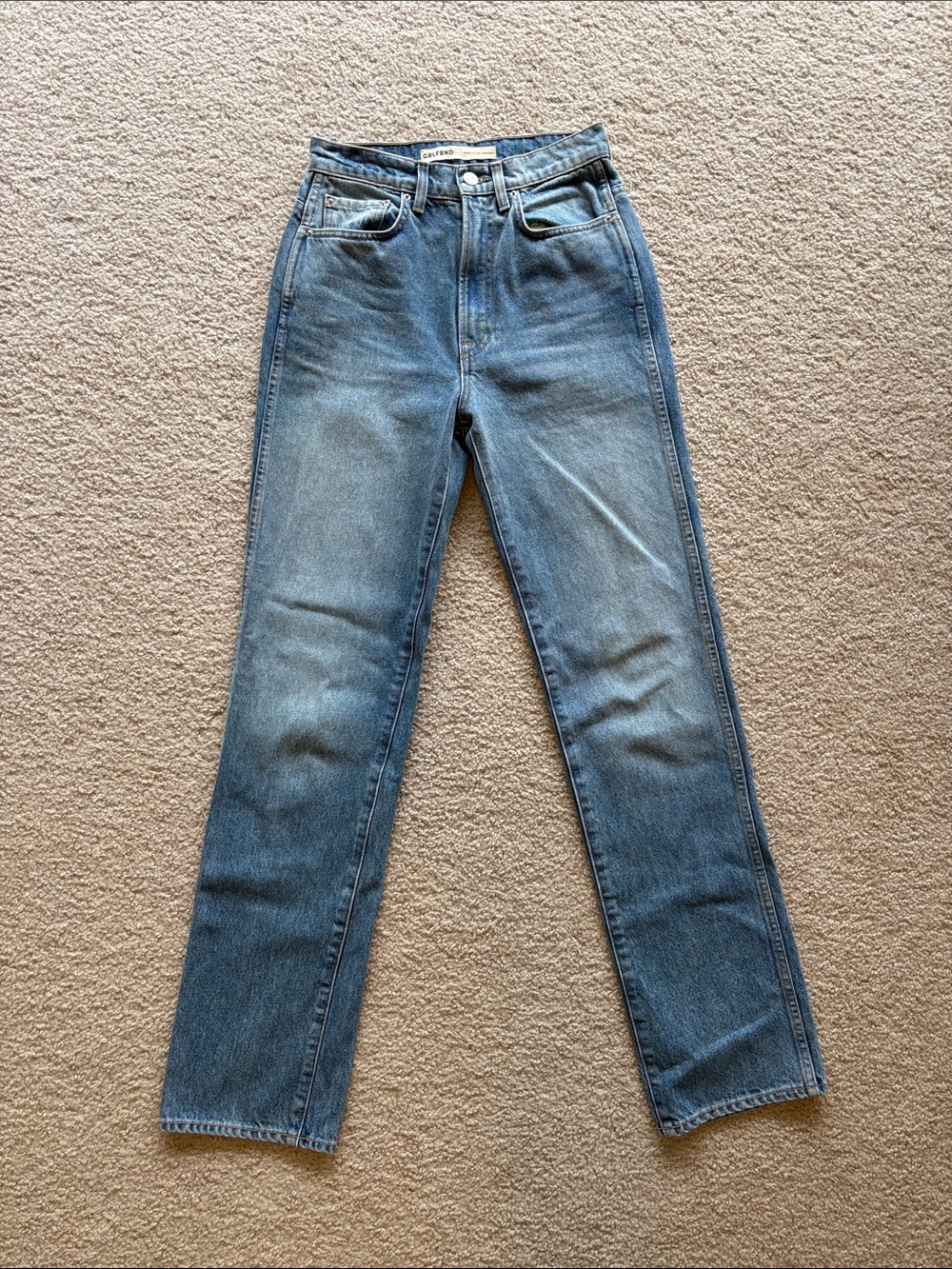 GRLFRND Sara Super High Rise Slim Straight Jeans 26